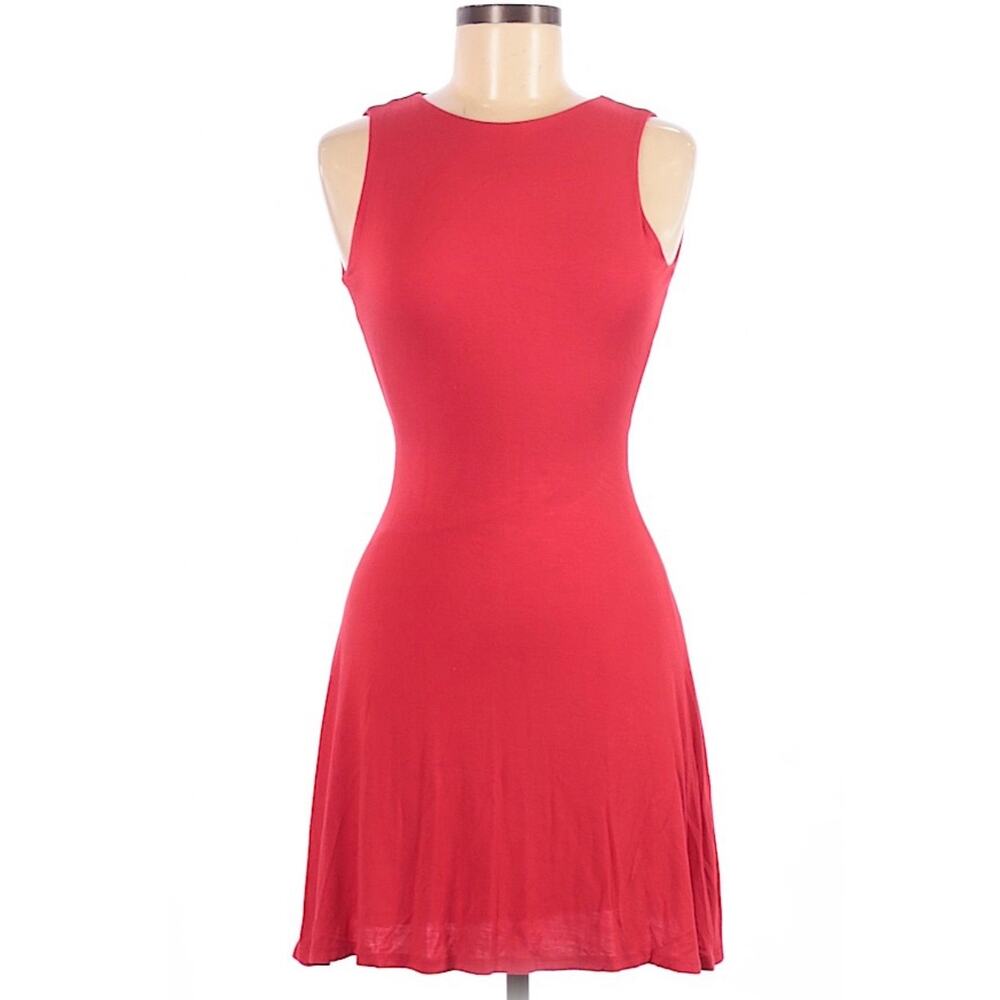 Lulus Dress Sleeveless Open Back Cutout Red Stretch‎ Knit Women's S Casual